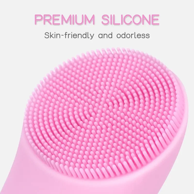 Pink Heated Vibrating Facial Cleansing Brush