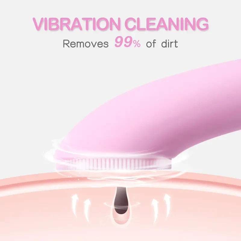 Pink Heated Vibrating Facial Cleansing Brush