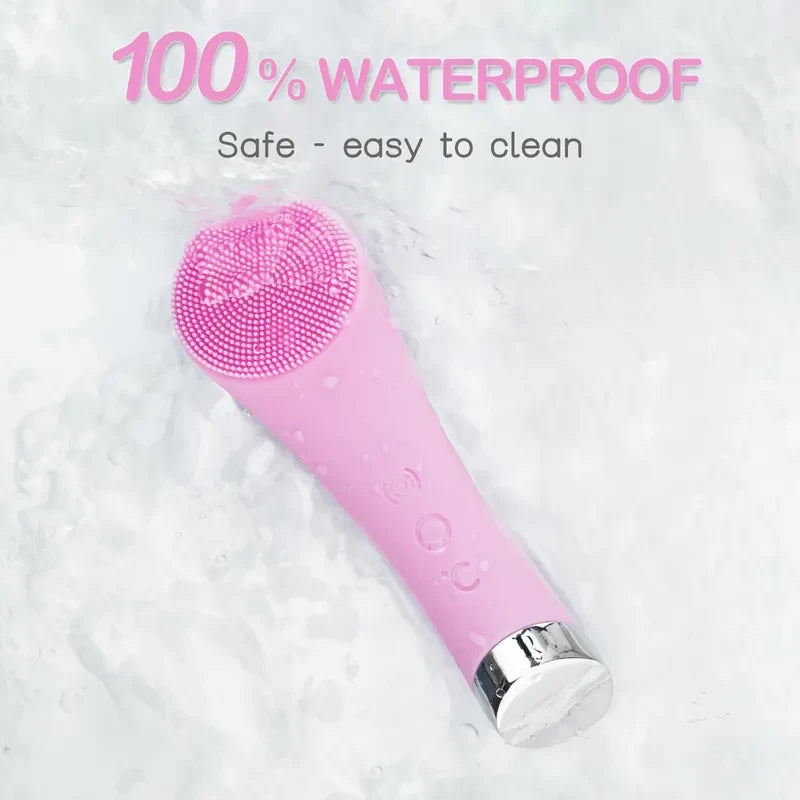 Pink Heated Vibrating Facial Cleansing Brush