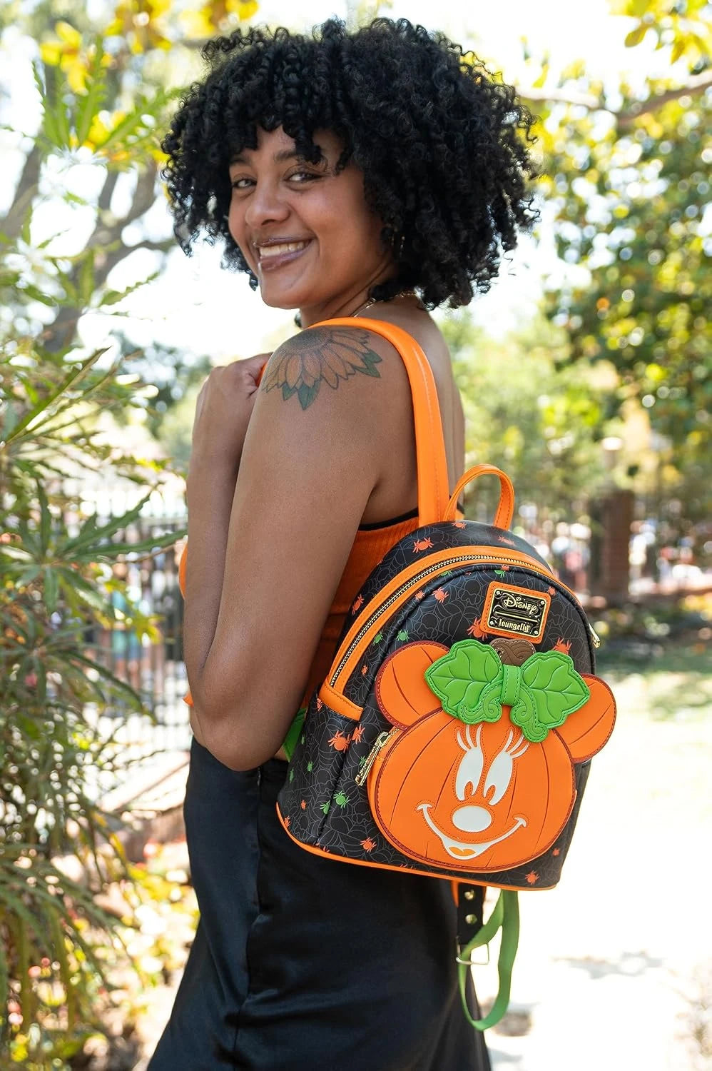 Glow in the Dark Pumpkin Minnie Mouse Mini Backpack