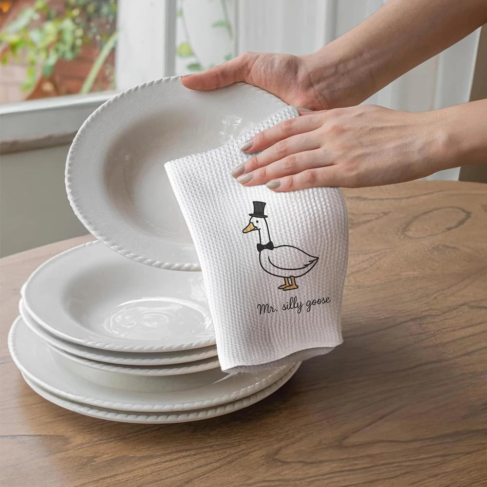 Funny Goose Wedding Kitchen Towel Set