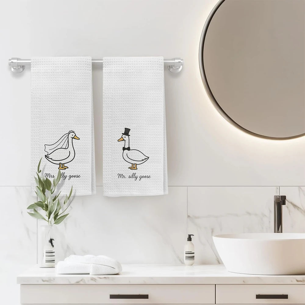 Funny Goose Wedding Kitchen Towel Set