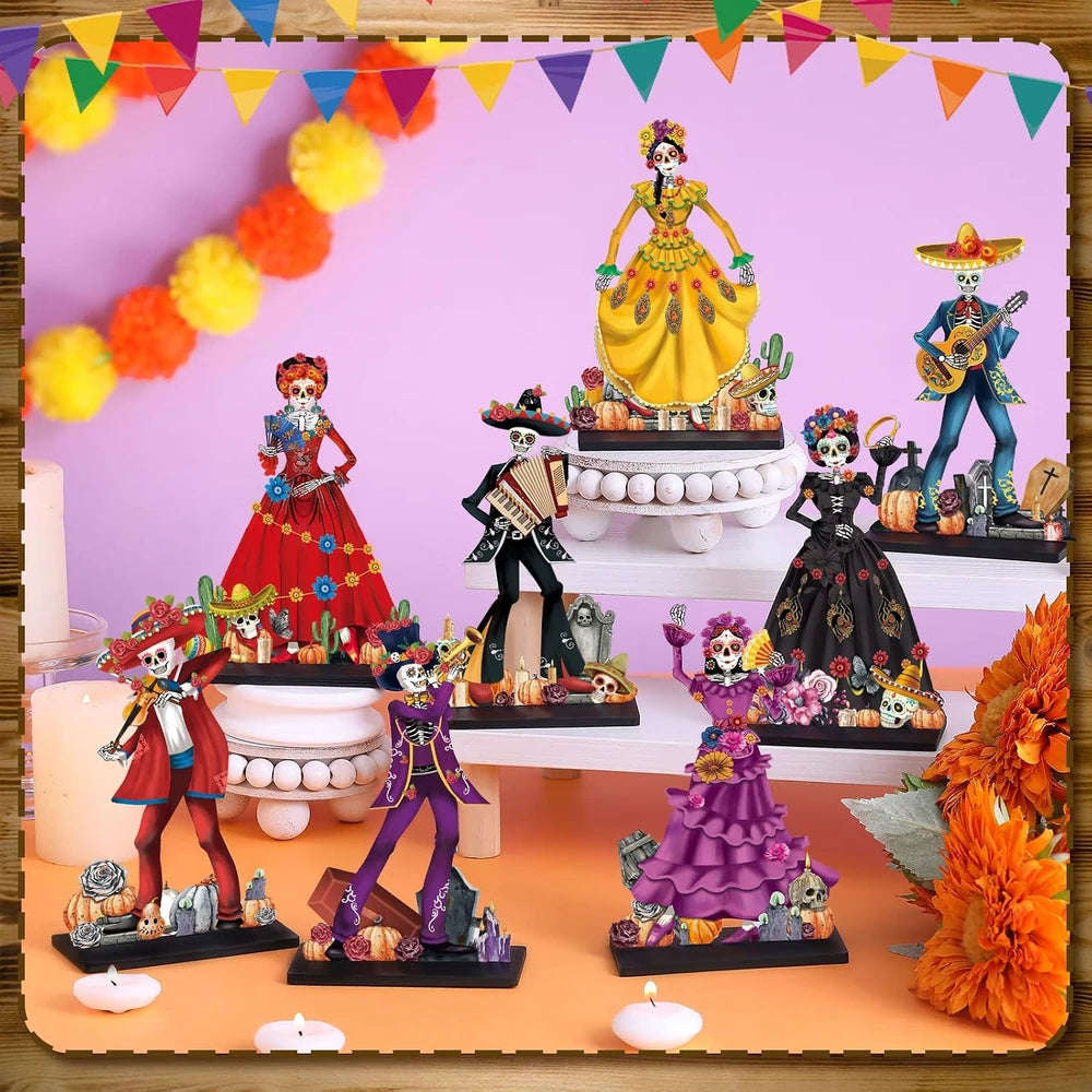 Dia De Los Muertos Wooden Table Decorations