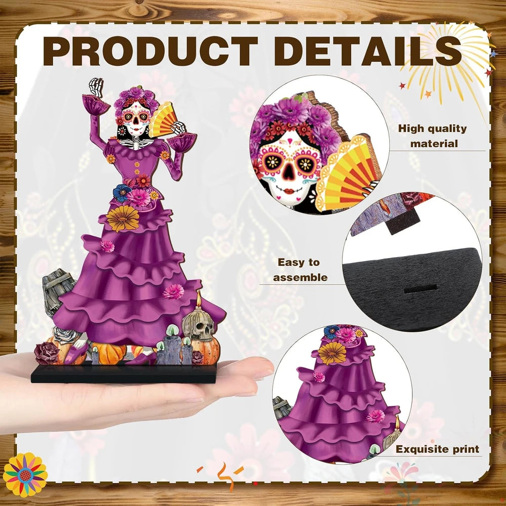 Dia De Los Muertos Wooden Table Decorations