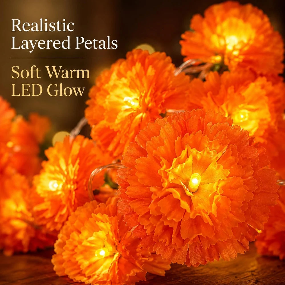 Lighted Marigold Porch Garland