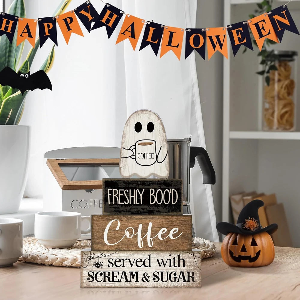 Lineshading Wooden Ghost Coffee Bar Sign