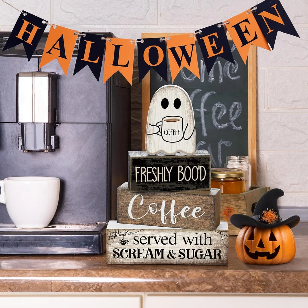 Lineshading Wooden Ghost Coffee Bar Sign
