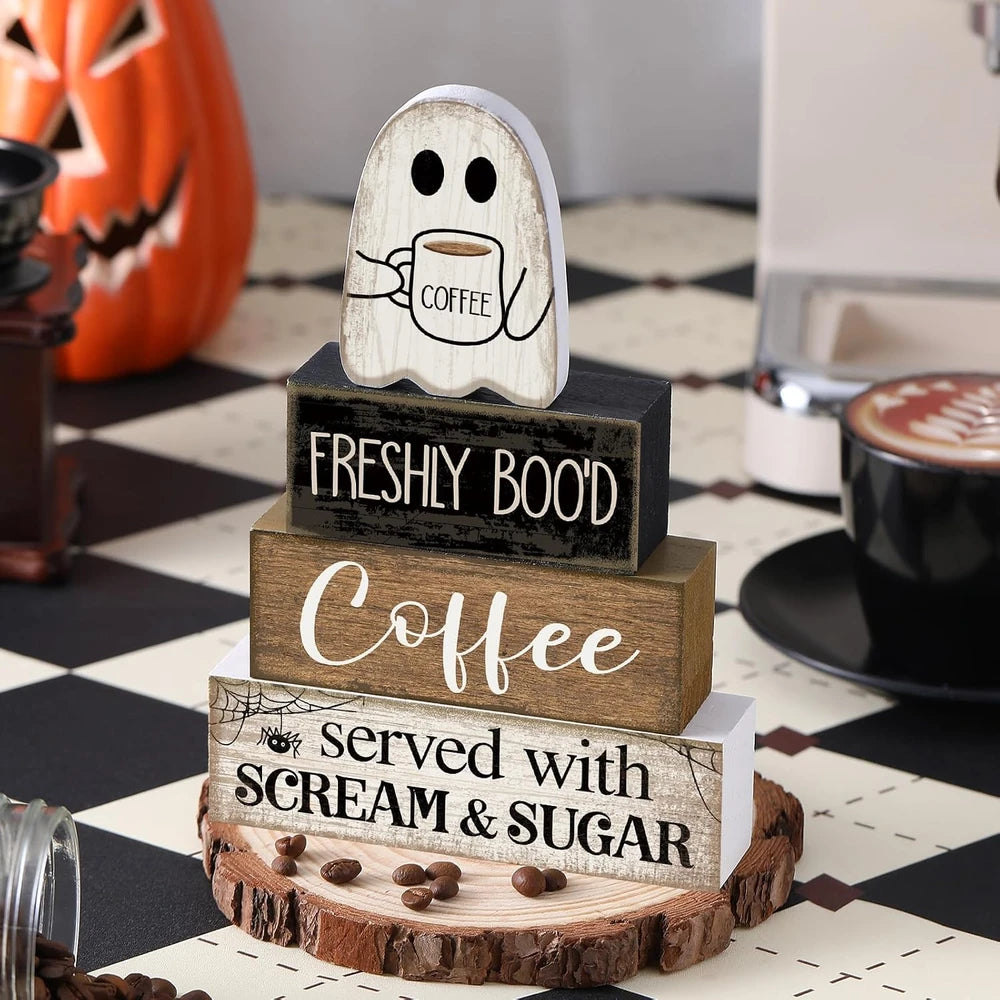 Lineshading Wooden Ghost Coffee Bar Sign