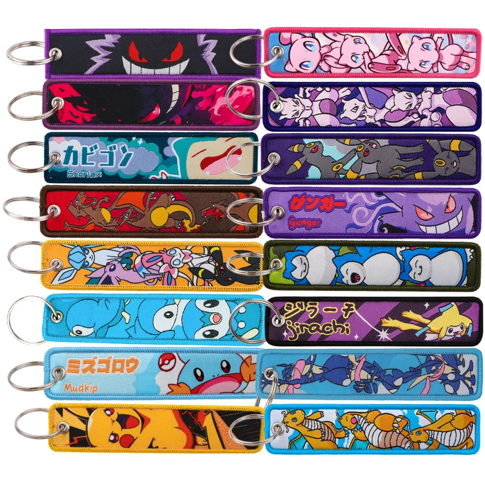 Embroidered Anime Car Key Fob