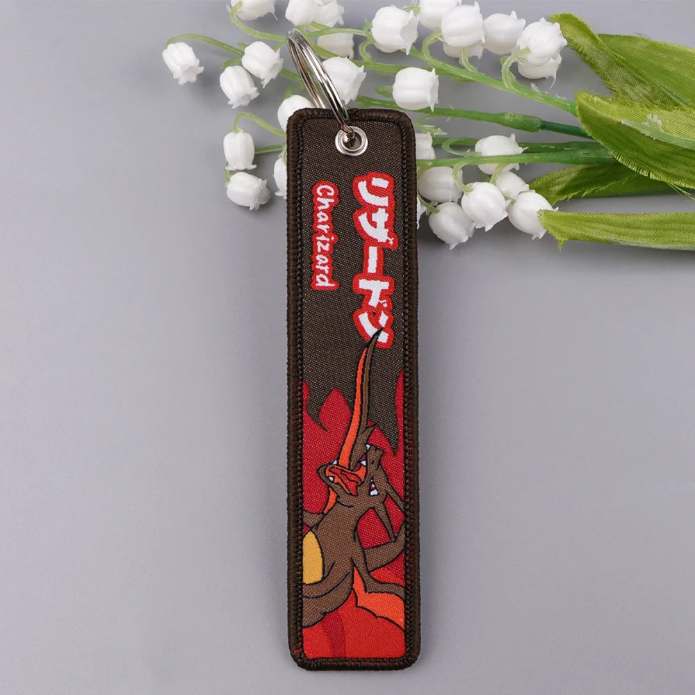 Embroidered Anime Car Key Fob