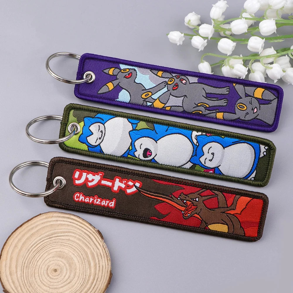 Embroidered Anime Car Key Fob