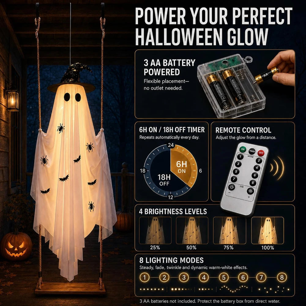 Hanging Swing Ghost Halloween Decor