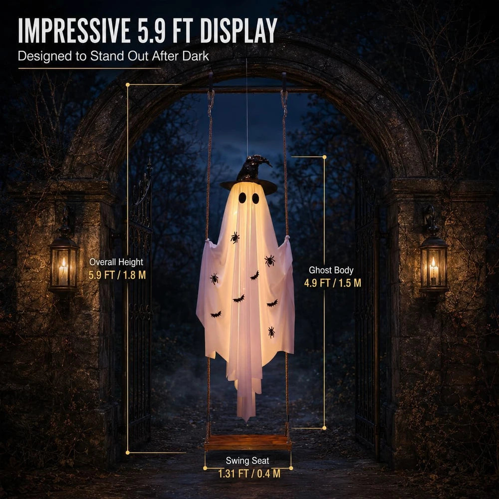 Hanging Swing Ghost Halloween Decor