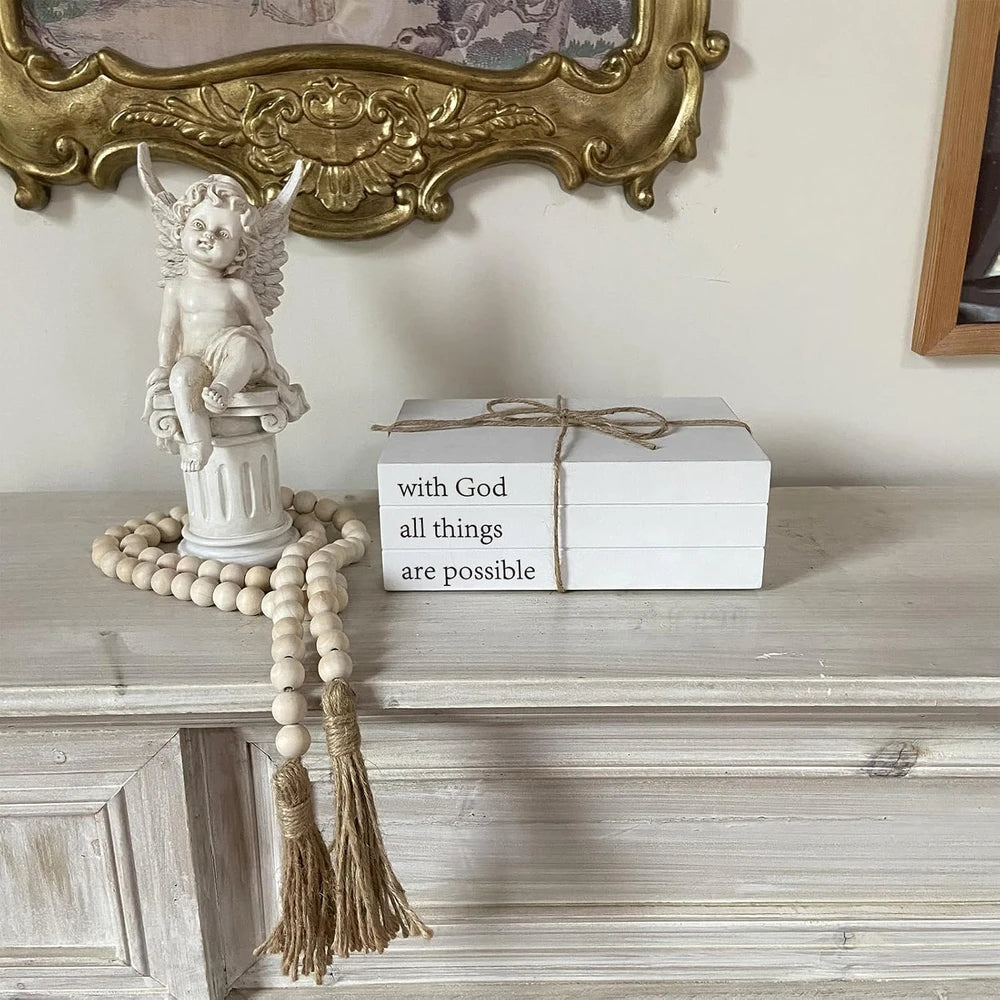 Rustic Decorative Wood Book Stack
