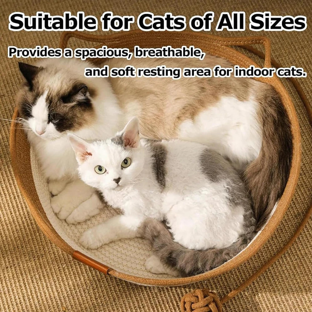 Handwoven Cotton Cat Basket