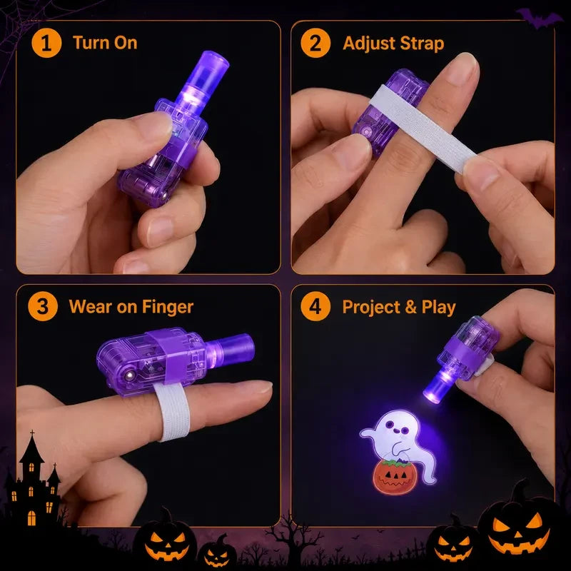 LED Light-Up Halloween Finger Rings
