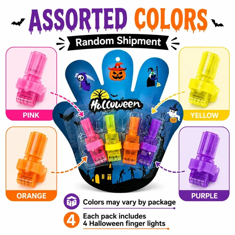 LED Light-Up Halloween Finger Rings
