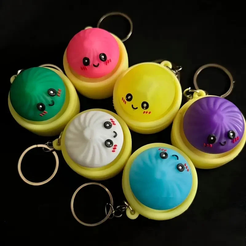 Mini Dumpling Squishy Keychain