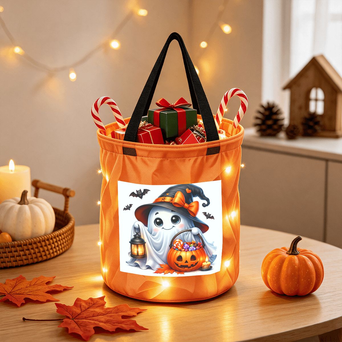 Light Up Halloween Basket