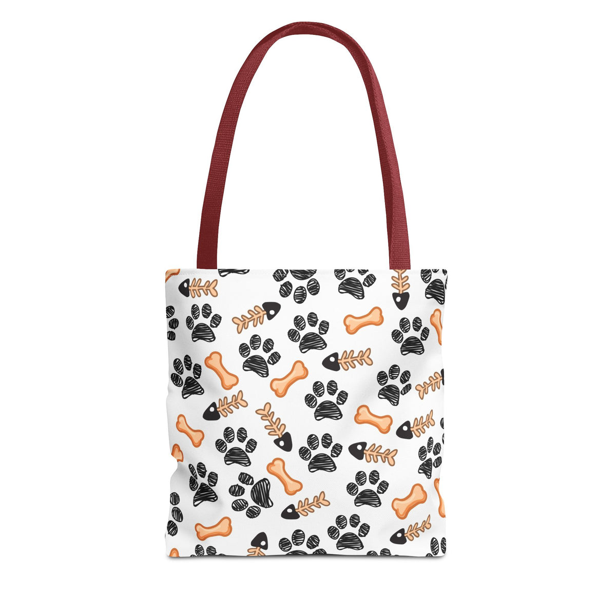 Dog Paw & Bone Pattern Tote Bag — Cute Pet Lover Reusable Shopper