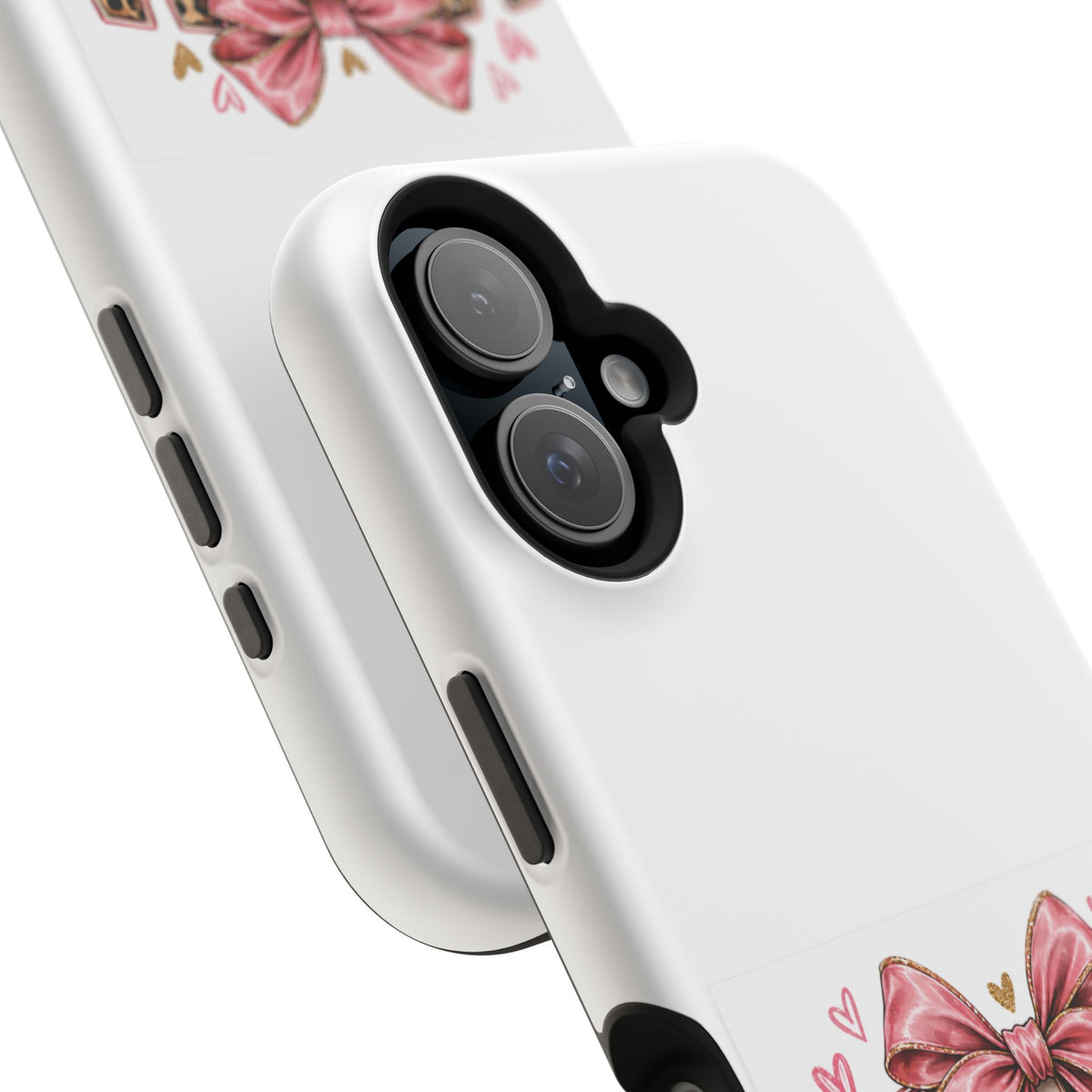 Phone Case - "Mama Raising My Favorite Humans" Leopard Print Bow Magnetic Impact-Resistant Case
