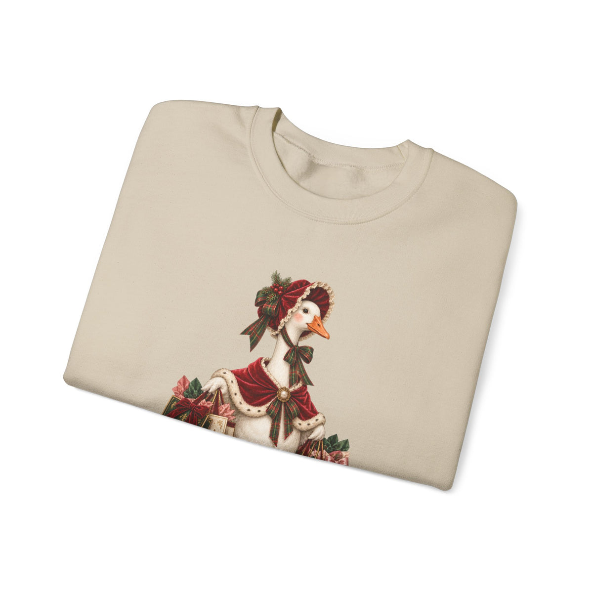 Holiday Goose Crewneck Sweatshirt — Festive Duck with Christmas Gifts