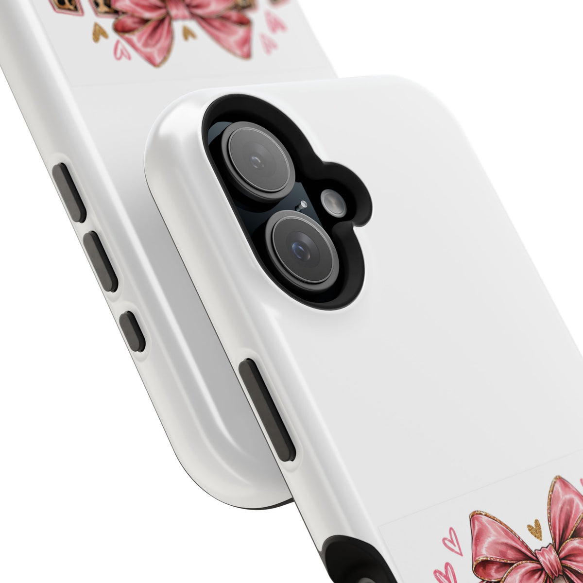 Phone Case - "Mama Raising My Favorite Humans" Leopard Print Bow Magnetic Impact-Resistant Case
