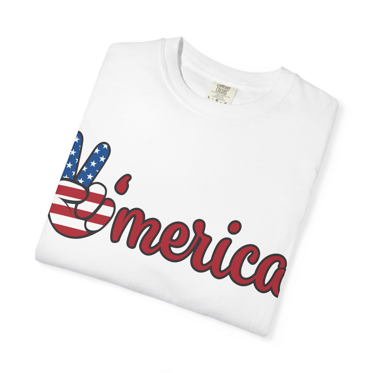 Merica Peace Sign T-Shirt – Patriotic American Flag Graphic Tee for 4th of July