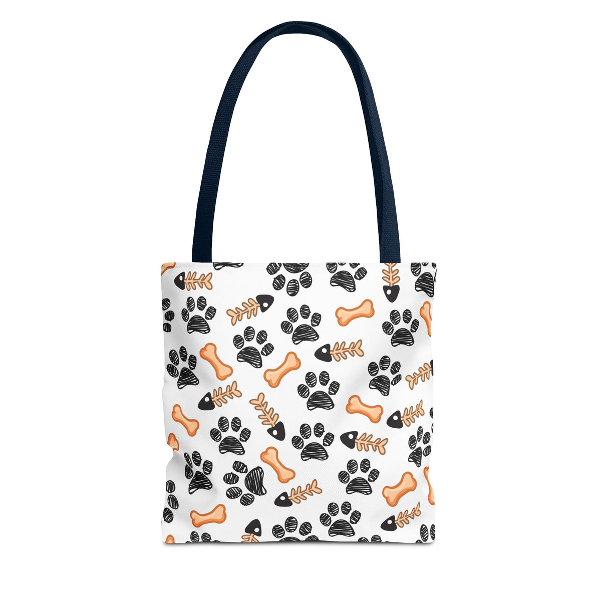 Dog Paw & Bone Pattern Tote Bag — Cute Pet Lover Reusable Shopper