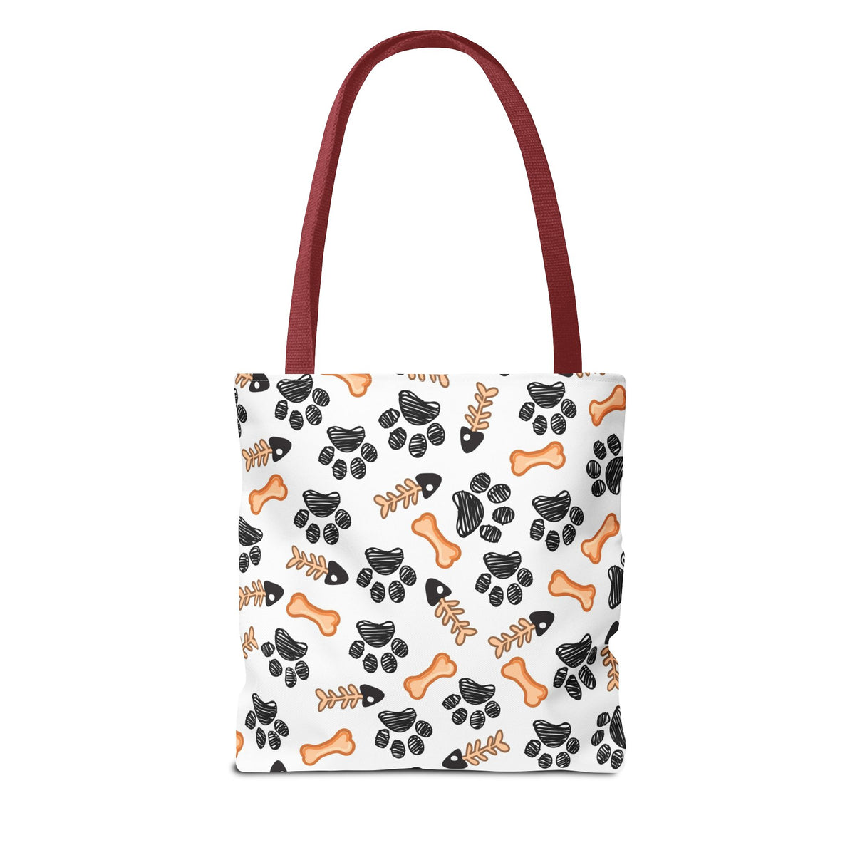 Dog Paw & Bone Pattern Tote Bag — Cute Pet Lover Reusable Shopper