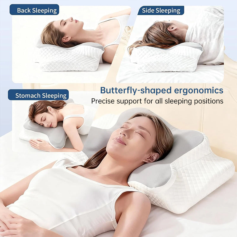 Cooling Viscoelastic Memory Foam Pillow – Heat-Resistant Slow Rebound Cushion