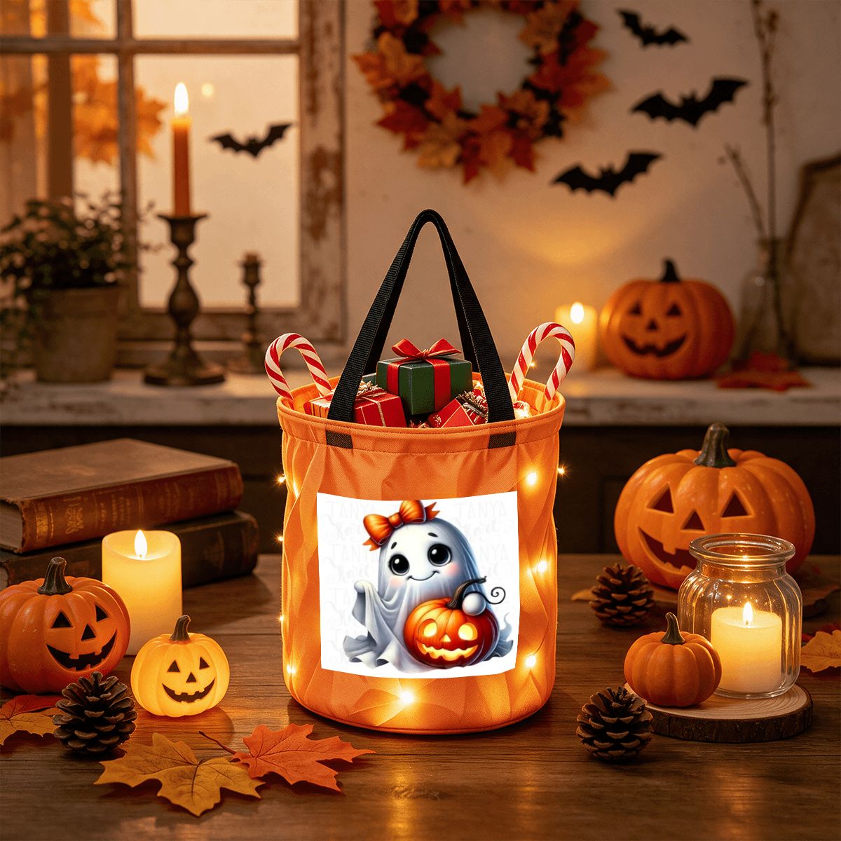 Light Up Halloween Basket