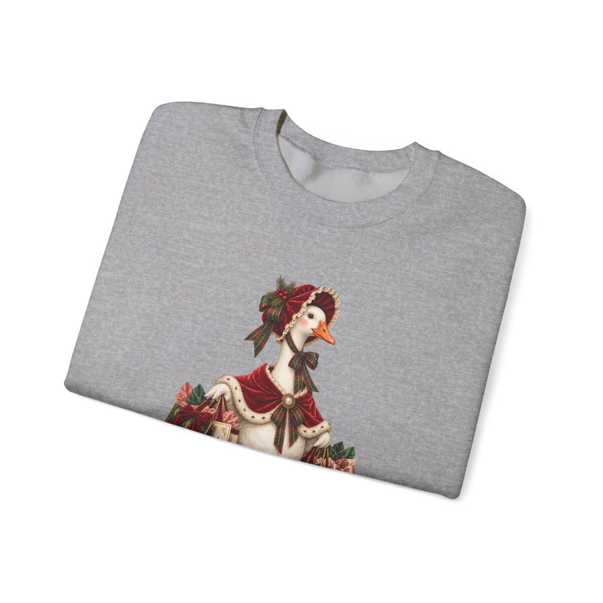 Holiday Goose Crewneck Sweatshirt — Festive Duck with Christmas Gifts