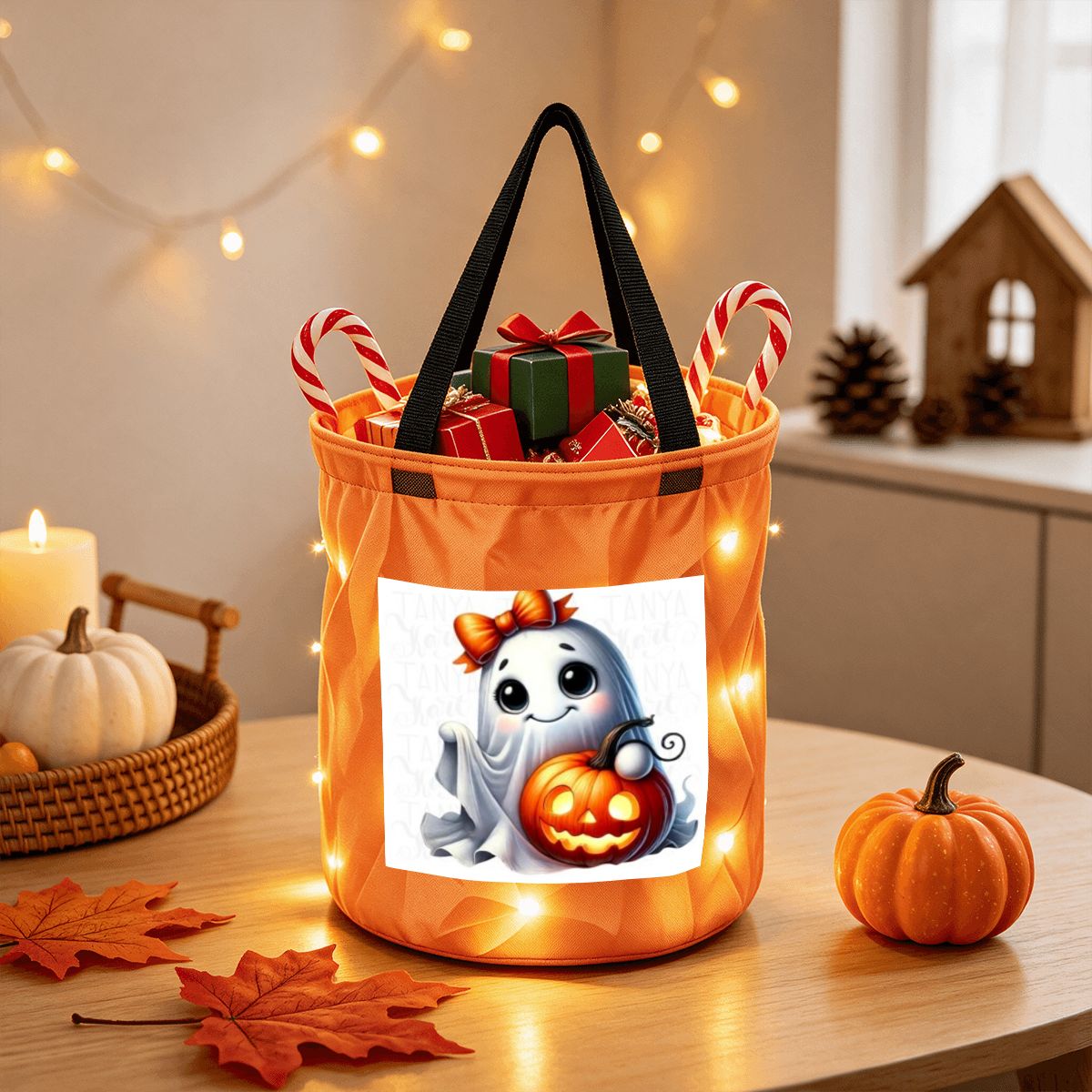 Light Up Halloween Basket