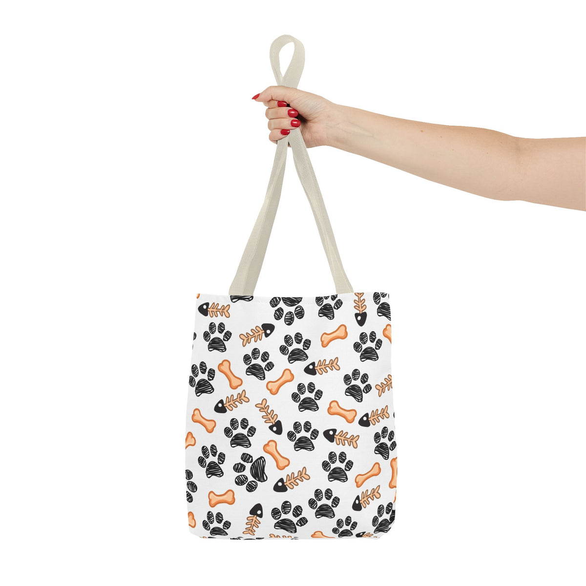 Dog Paw & Bone Pattern Tote Bag — Cute Pet Lover Reusable Shopper