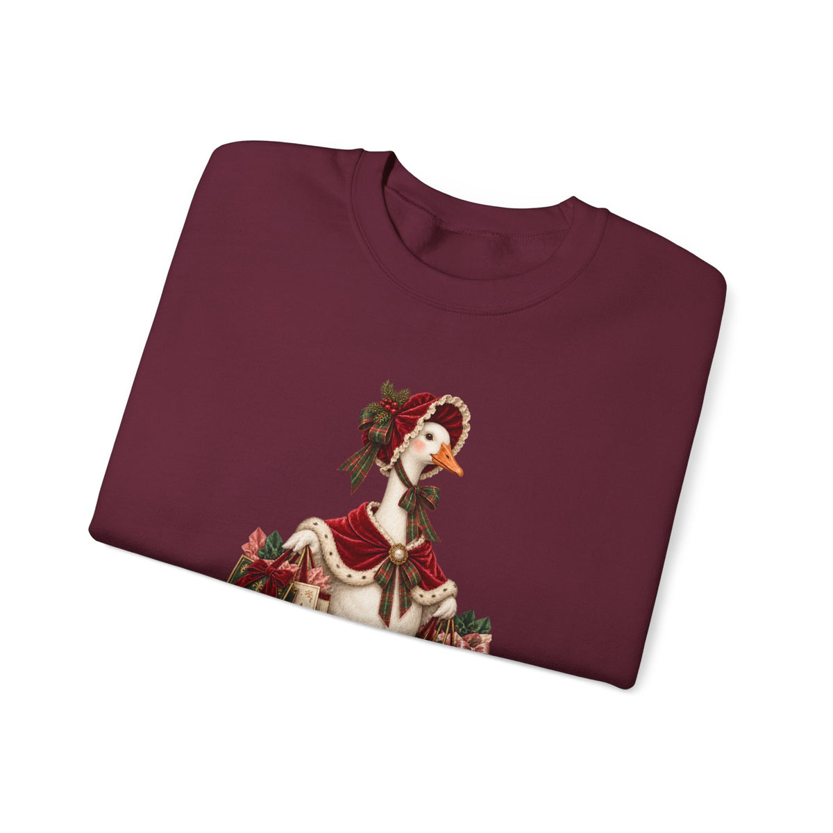 Holiday Goose Crewneck Sweatshirt — Festive Duck with Christmas Gifts