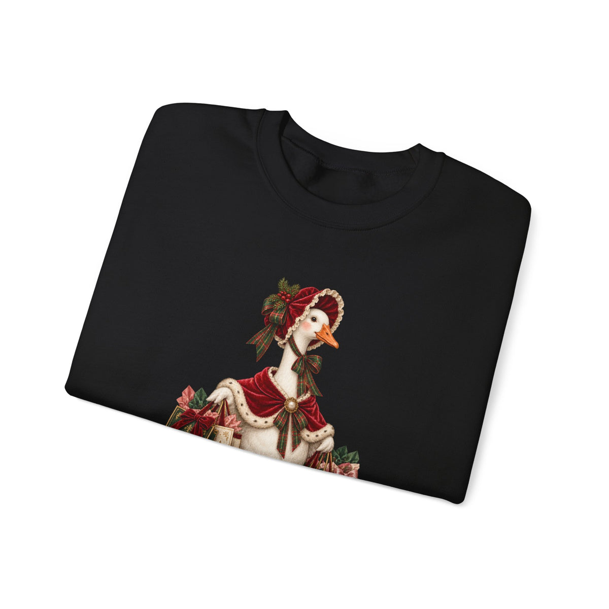 Holiday Goose Crewneck Sweatshirt — Festive Duck with Christmas Gifts