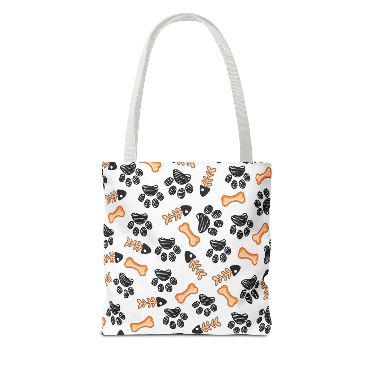 Dog Paw & Bone Pattern Tote Bag — Cute Pet Lover Reusable Shopper
