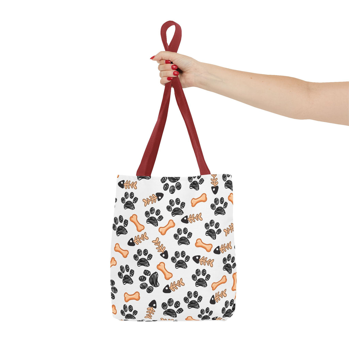 Dog Paw & Bone Pattern Tote Bag — Cute Pet Lover Reusable Shopper