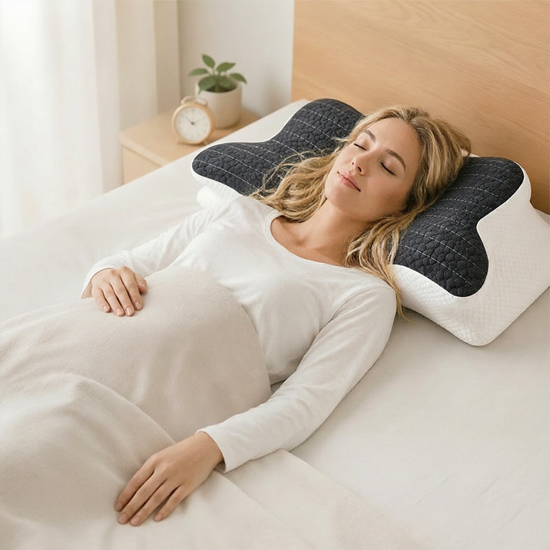 Cooling Viscoelastic Memory Foam Pillow – Heat-Resistant Slow Rebound Cushion