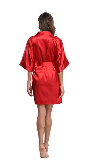 Satin Wedding Kimono Bride Robe Nightgown