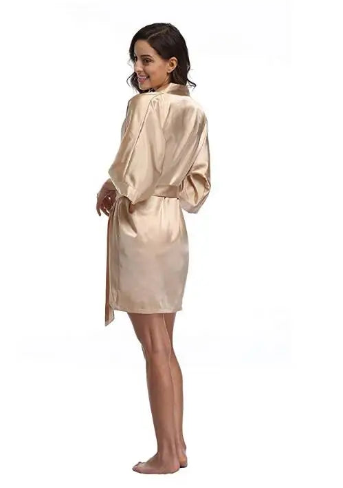 Satin Wedding Kimono Bride Robe Nightgown