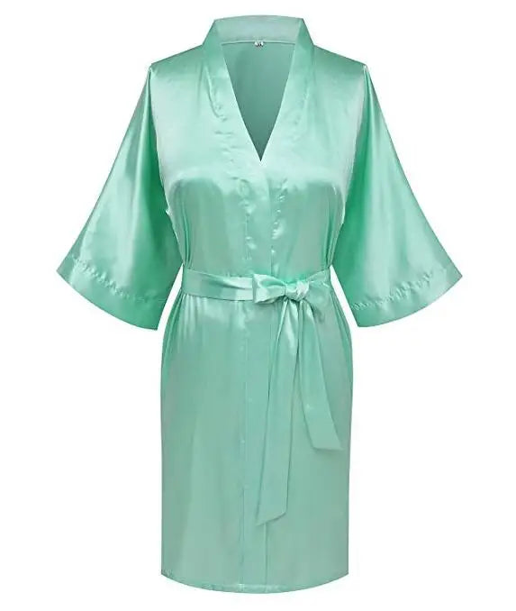 Satin Wedding Kimono Bride Robe Nightgown