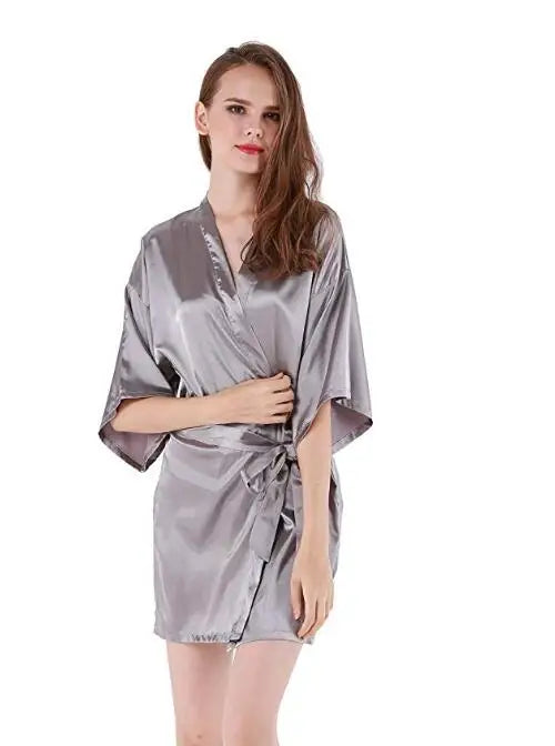 Satin Wedding Kimono Bride Robe Nightgown