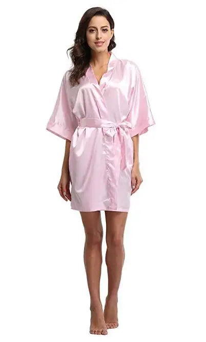 Satin Wedding Kimono Bride Robe Nightgown