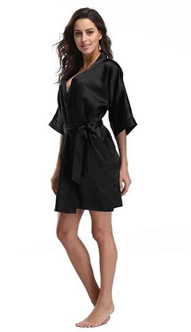 Satin Wedding Kimono Bride Robe Nightgown