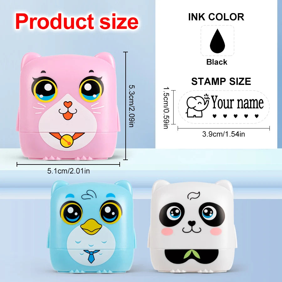 Personalized Waterproof Name Stamp for School, Eco-Friendly Ink