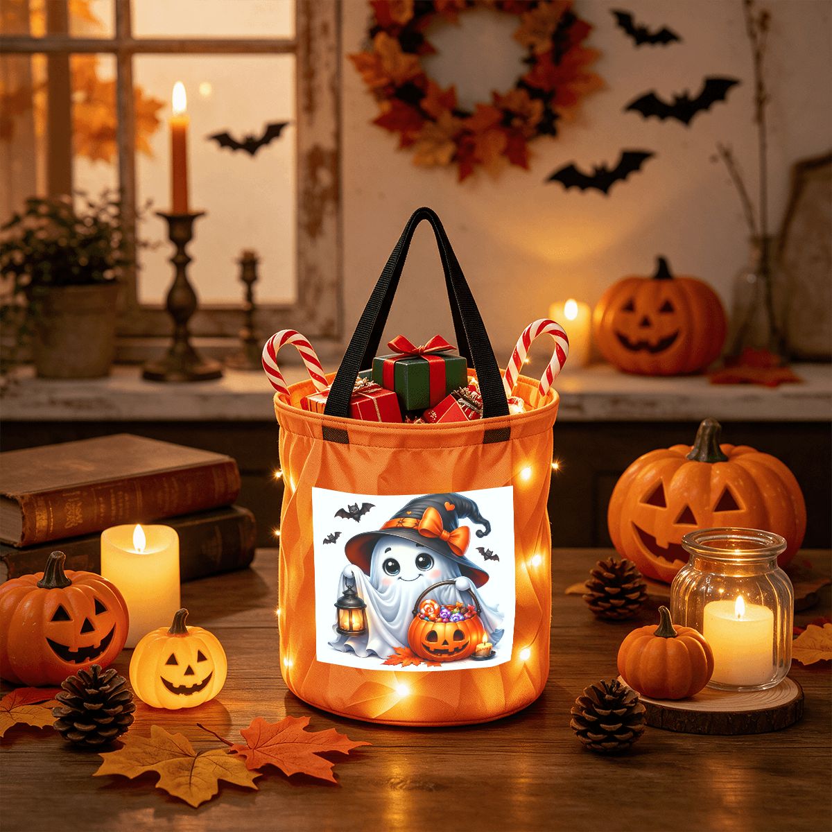 Light Up Halloween Basket